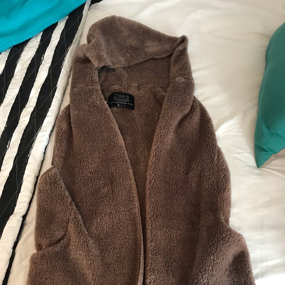 Brown fuzzy vest